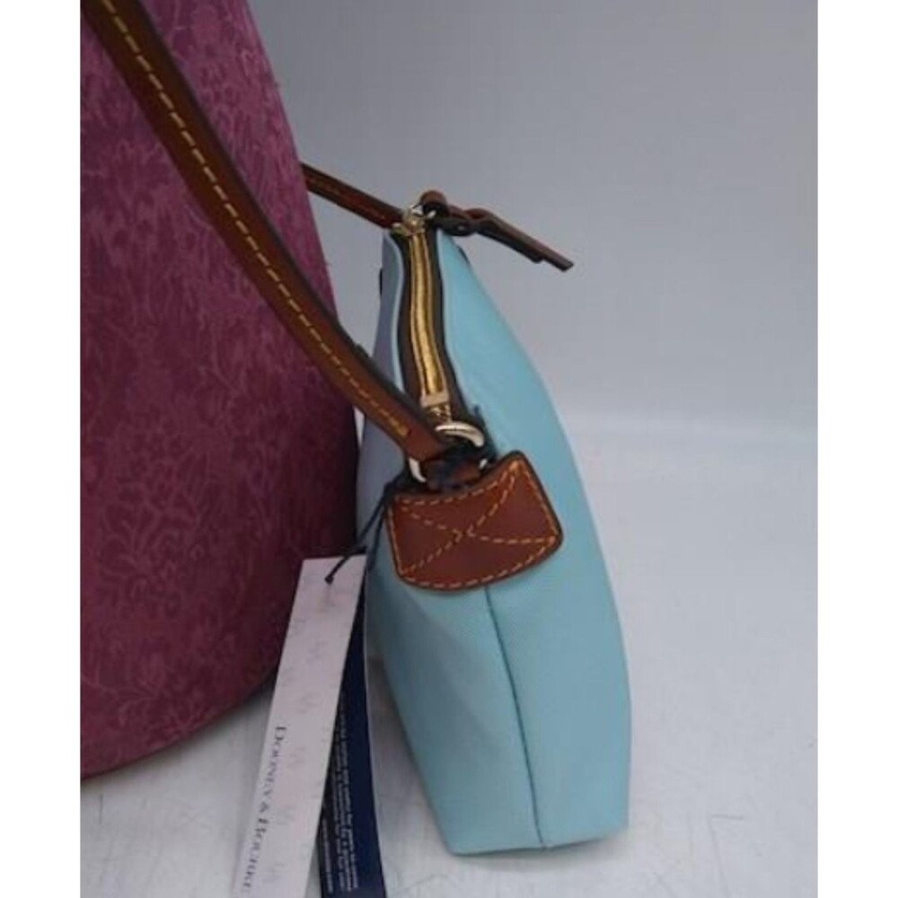 Dooney & Bourke Light Blue Crossbody with Brown Trim - Picture 4 of 8